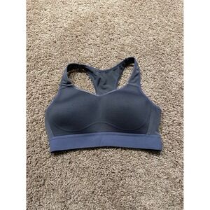Gymshark Womens Racerback Sports Bra Gray Mesh Panel Athletic Gym Top